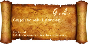 Geyduschek Leander névjegykártya